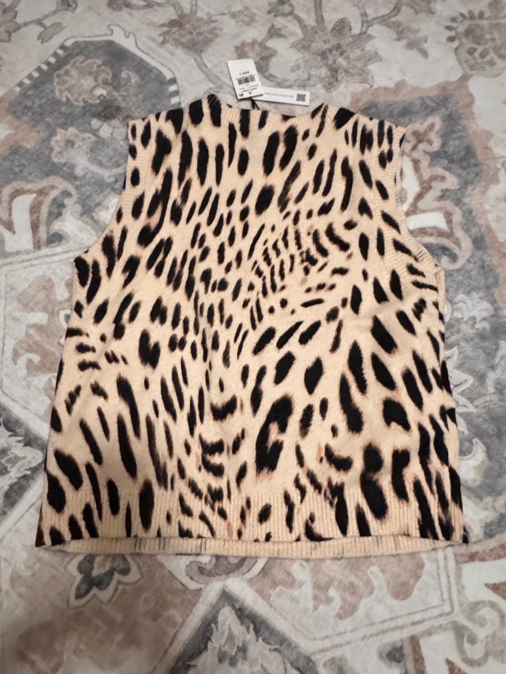 Sanctuary Cream and Black Leopard-Print Sleeveless sweater Tank - Picture 7 of 8